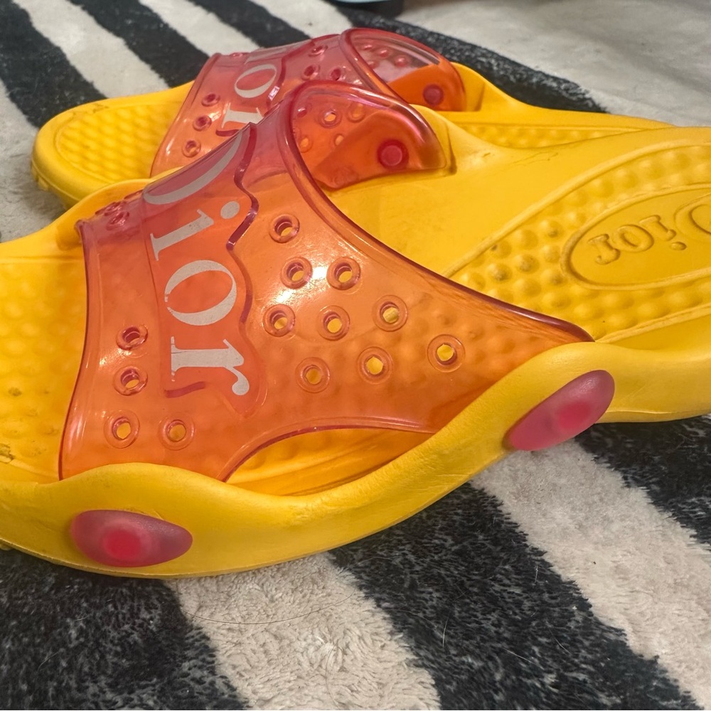 Dior Yellow and Orange Slide Sandals - Picture 8 of 11